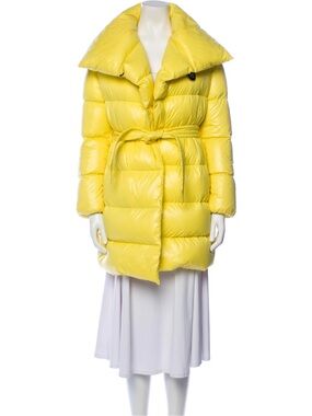Mackage Leonie down puffer jacket with a belted waist and high collar